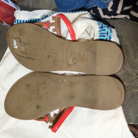 Tory Burch Red and Tan Sandals - Picture 4 of 5